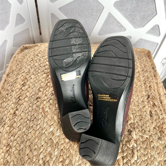 Clarks Bendables Brown Leather Mule Sz 8 Women Slip On Heel - Picture 5 of 5